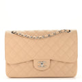 Chanel Caviar Quilted Jumbo Double Flap Beige Clair