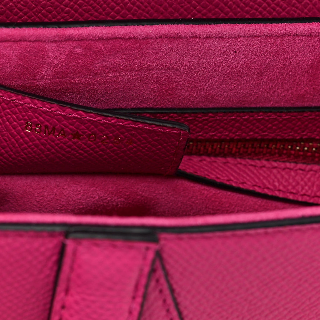 Christian Dior Grained Calfskin Saddle Bag With Strap Fuchsia