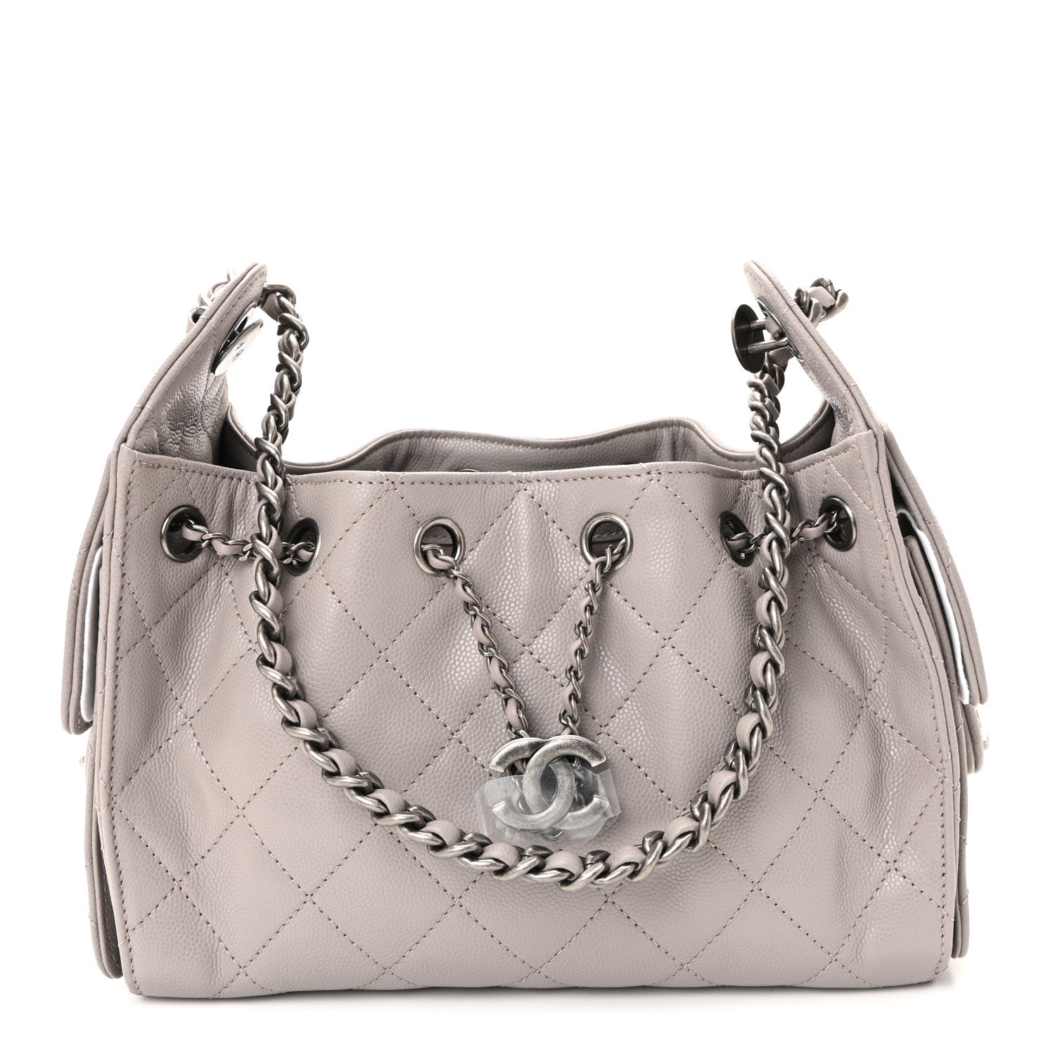 Chanel Caviar Quilted Mini Chanel 25 Handbag Dark Grey