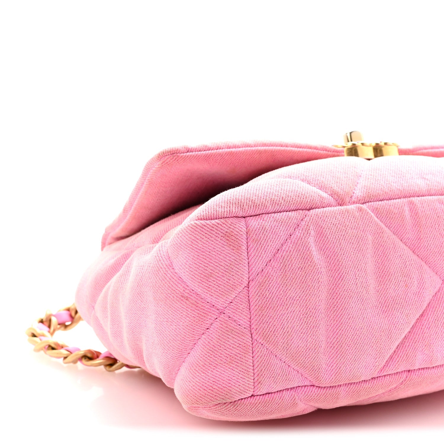 Chanel Denim Quilted Medium Chanel 19 Flap Neon Pink