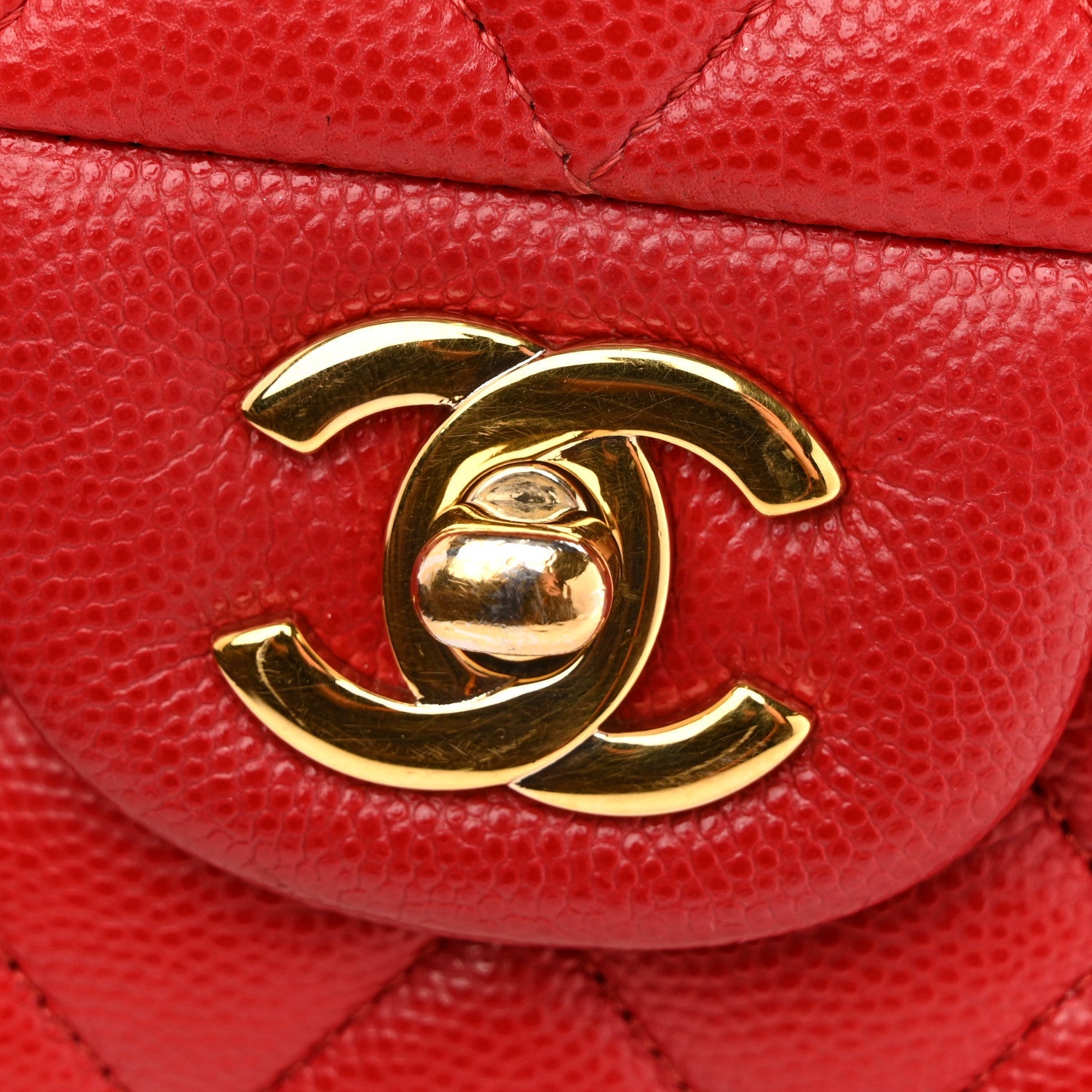 Chanel Caviar Quilted Medium Double Flap Red