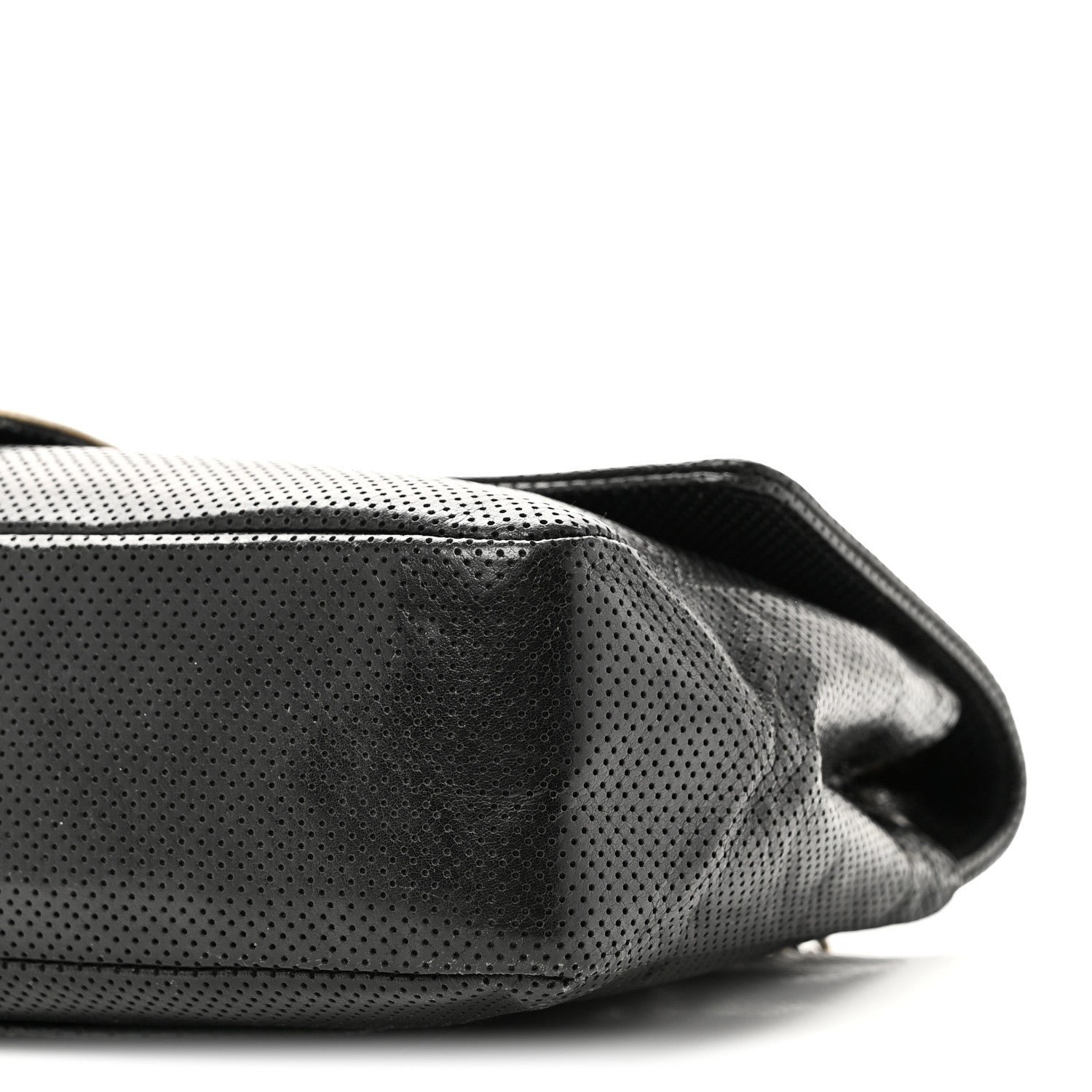 Chanel Lambskin Perforated Medium Single Flap Bag Black White