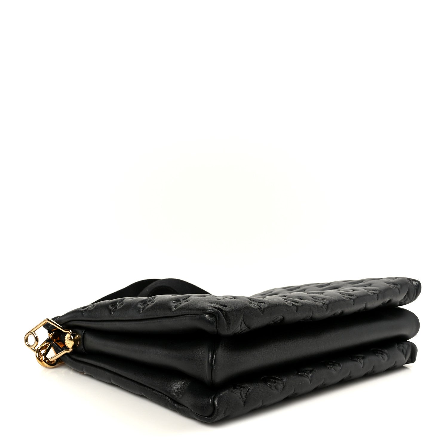 Louis Vuitton Lambskin Embossed Monogram Coussin MM Black