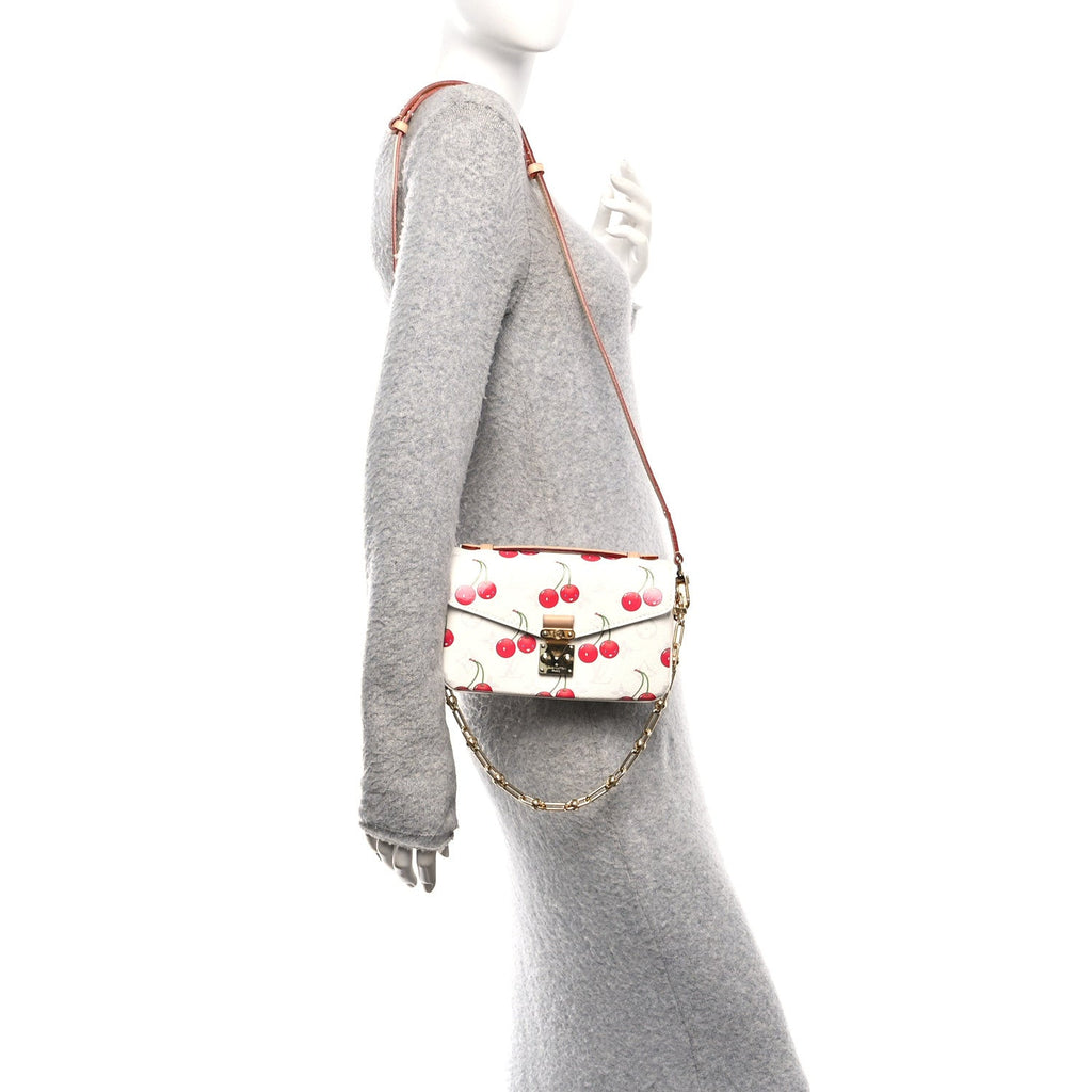 Louis Vuitton LV X TM Monogram Cerises Pochette Metis East West White