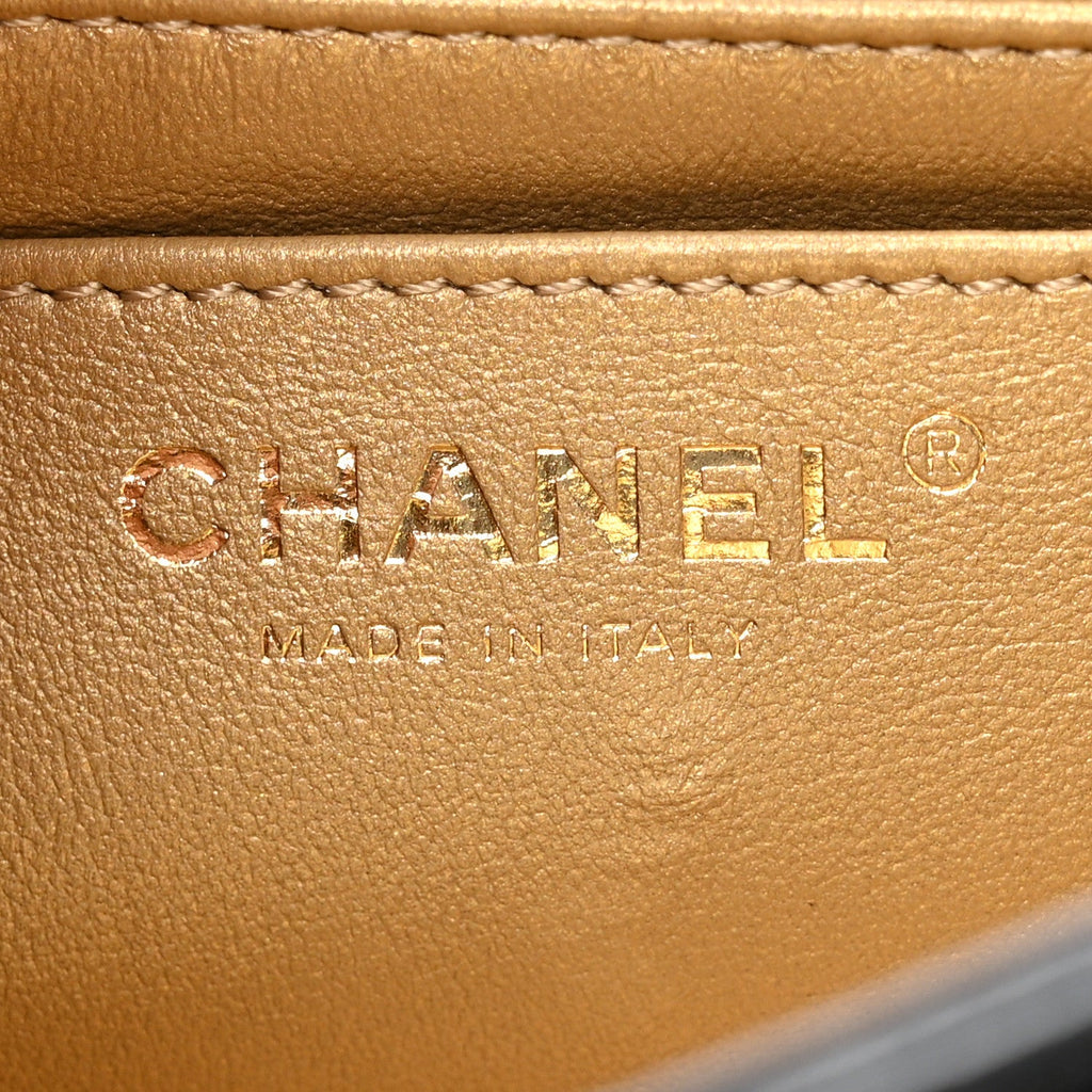 Chanel Lambskin Quilted Mini Rectangular Pearl Crush Flap Black