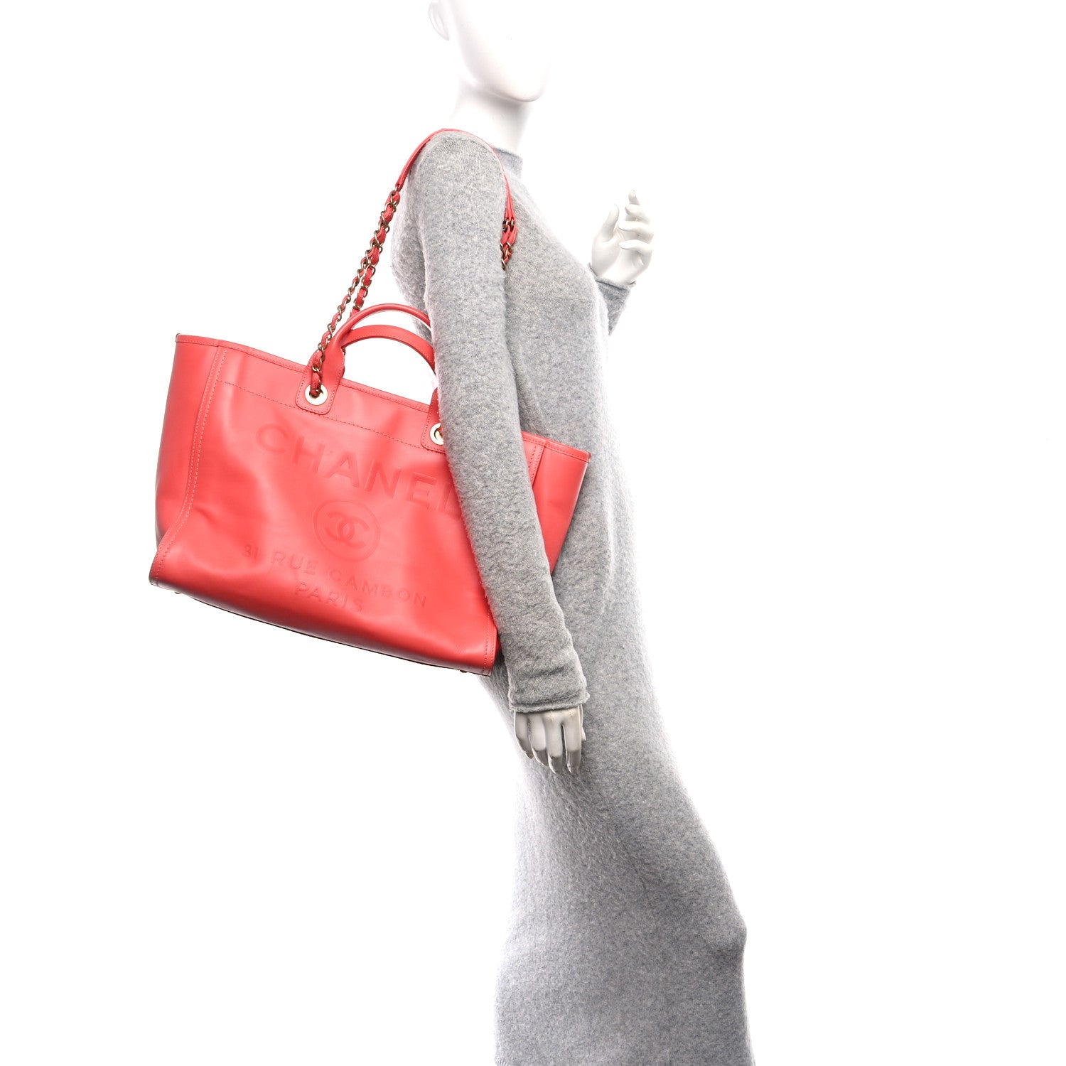 Chanel Calfskin Medium Deauville Tote Pink