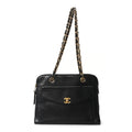 Chanel Caviar Flap Shoulder Bag Black