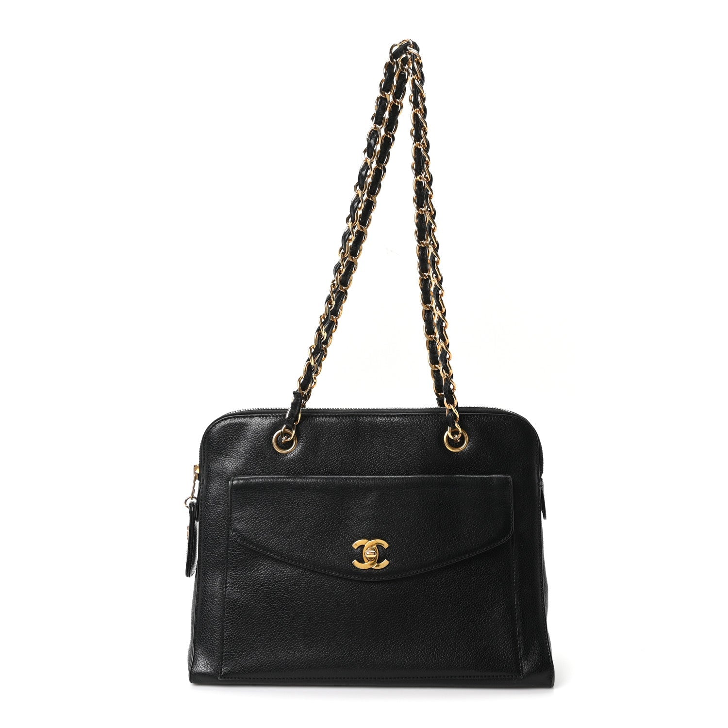 Chanel Caviar Flap Shoulder Bag Black