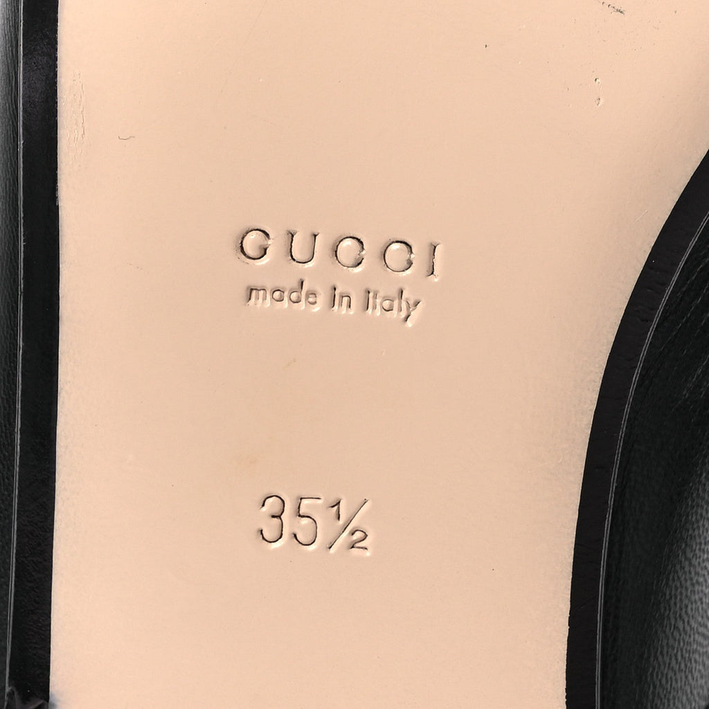 Gucci Calfskin Womens Princetown Slippers 35.5 Black
