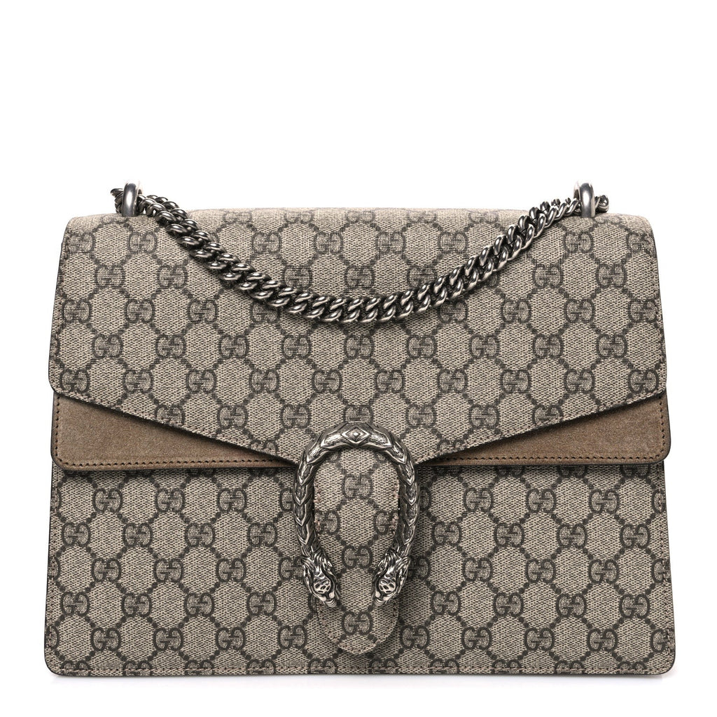 Gucci GG Supreme Monogram Medium Dionysus Shoulder Bag Taupe