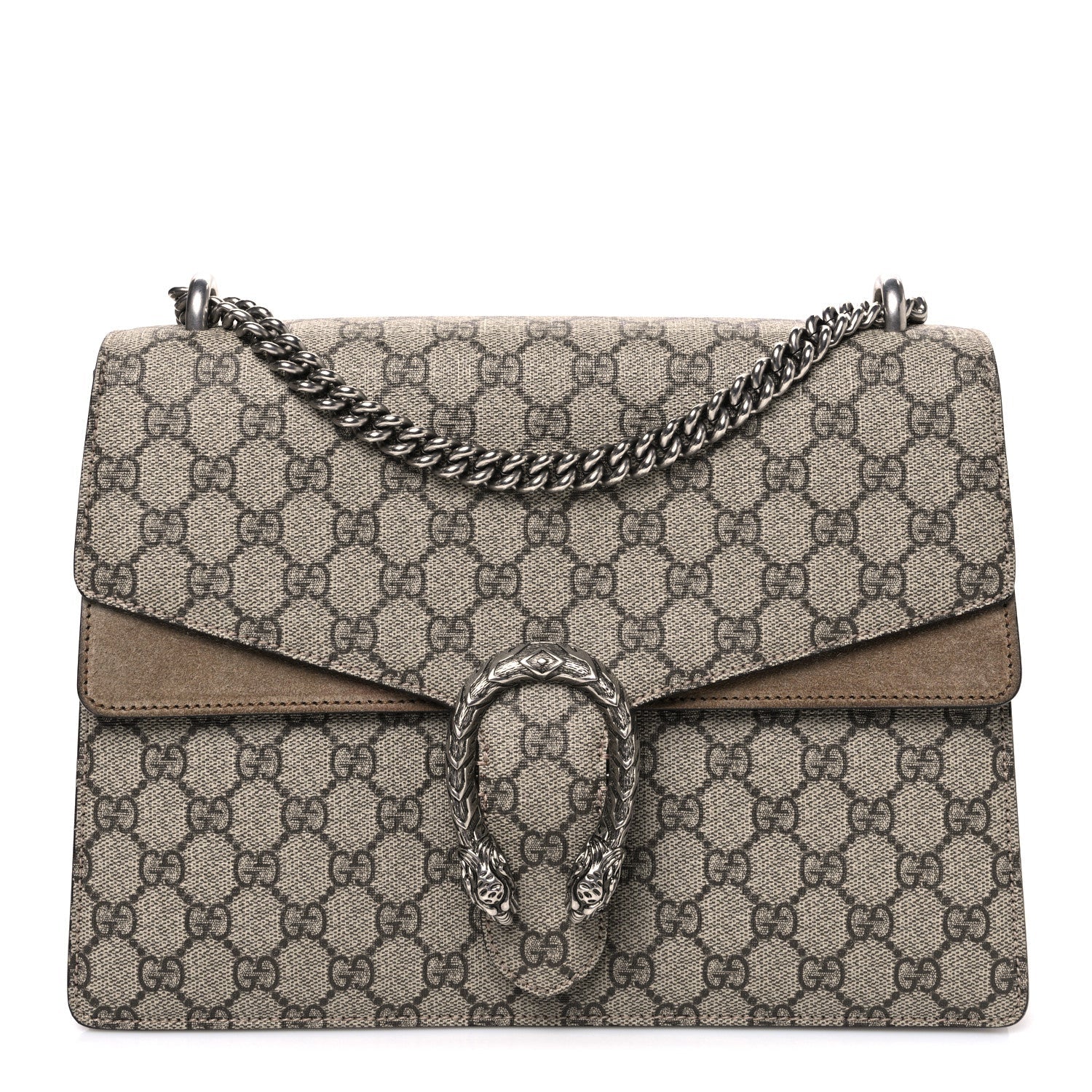 Gucci GG Supreme Monogram Medium Dionysus Shoulder Bag Taupe
