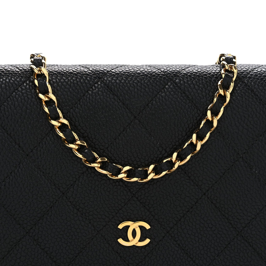 Chanel Caviar Quilted Wallet on Chain WOC Black