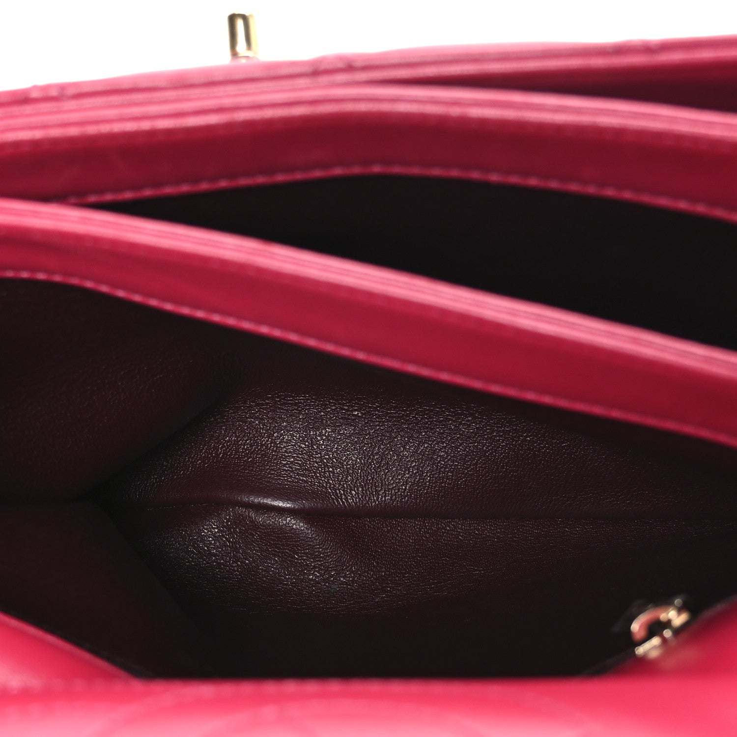 Chanel Lambskin Quilted Small Trendy CC Flap Dual Handle Bag Dark Pink
