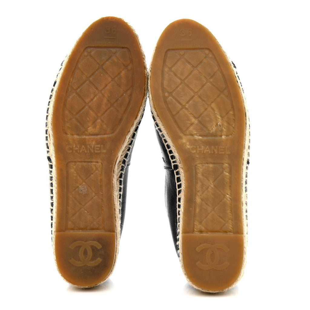 Lambskin CC Espadrilles 36 Black