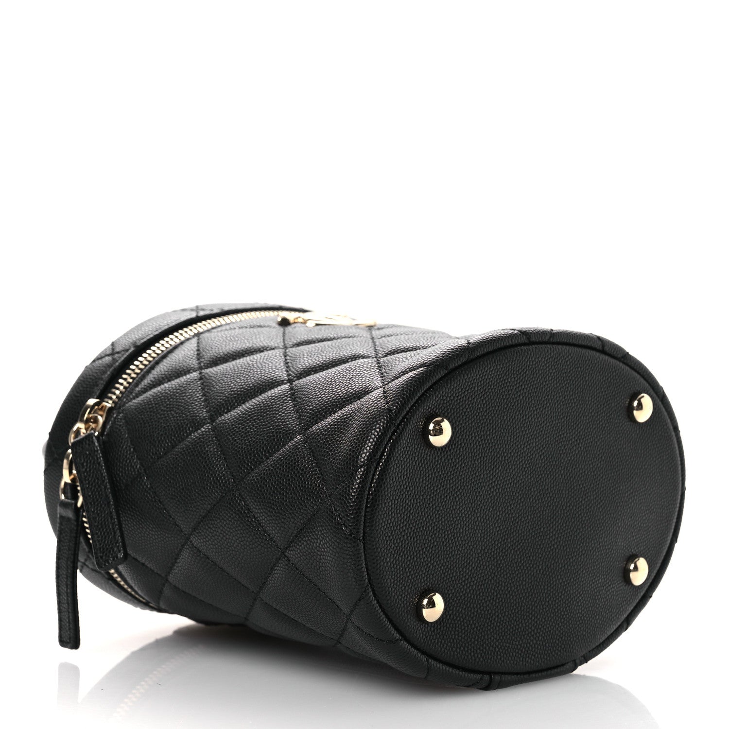 Chanel Caviar Quilted Top Handle Vanity Case Black