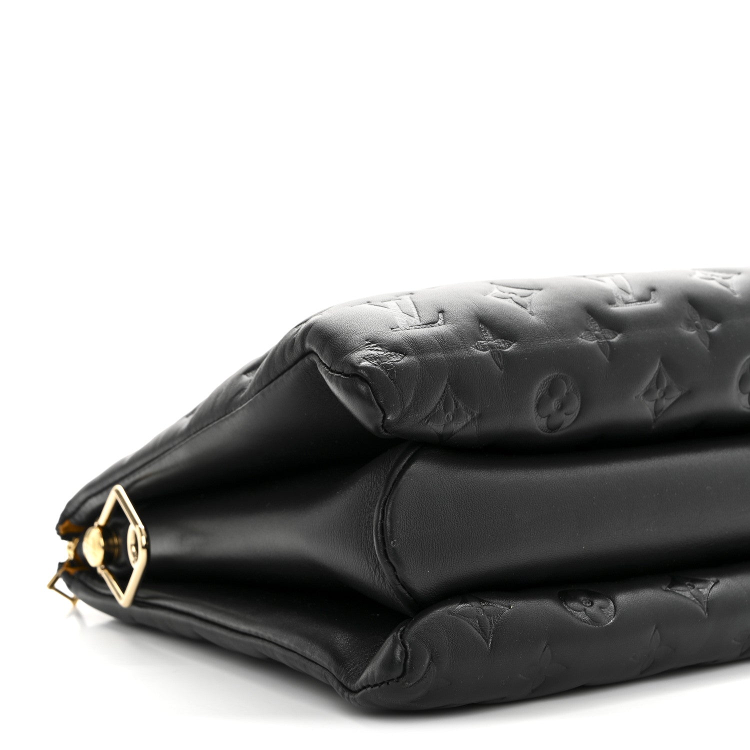 Louis Vuitton Lambskin Embossed Monogram Coussin MM Black