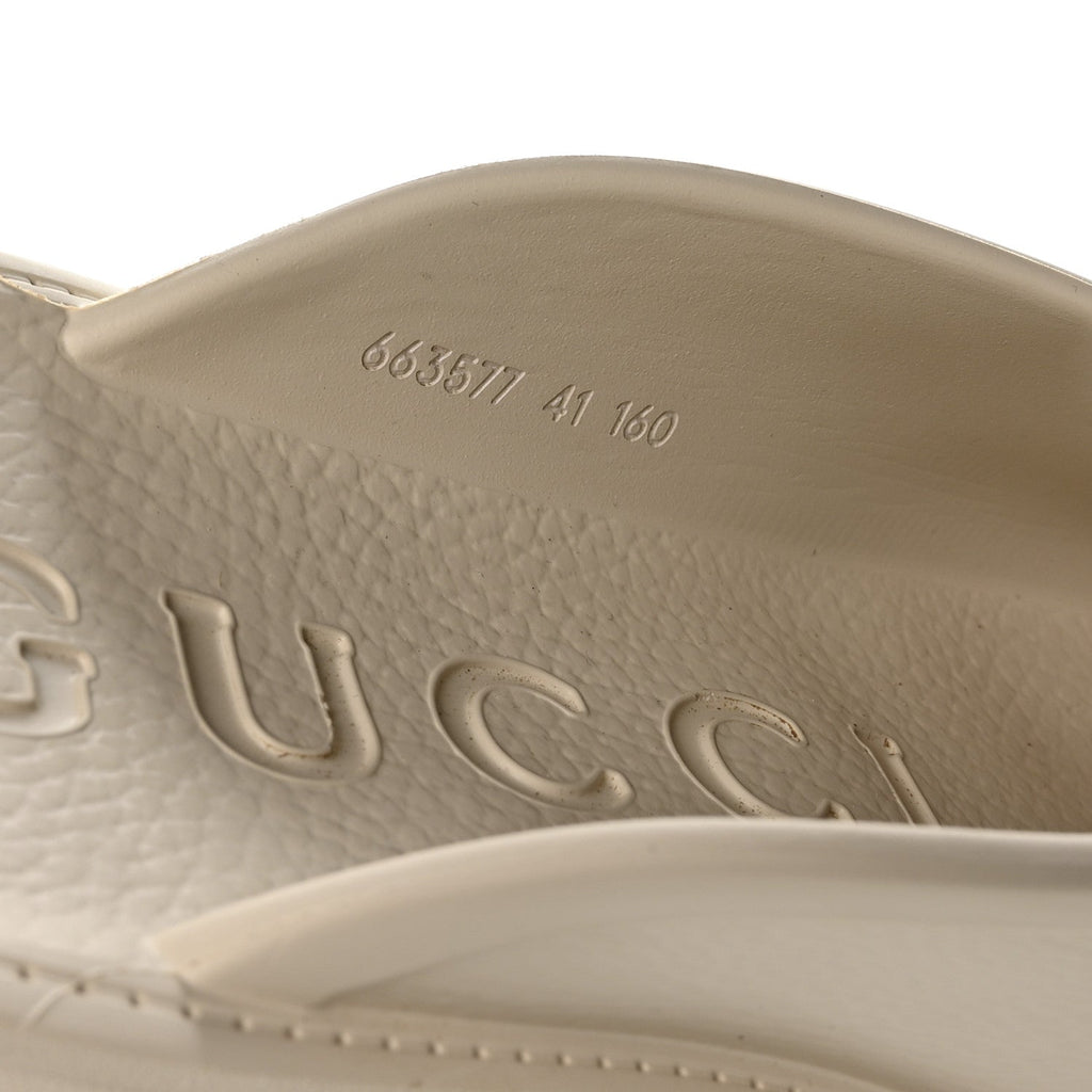 Gucci Rubber Monogram GG Go Through Platform Slide Clogs 41 Mystic White