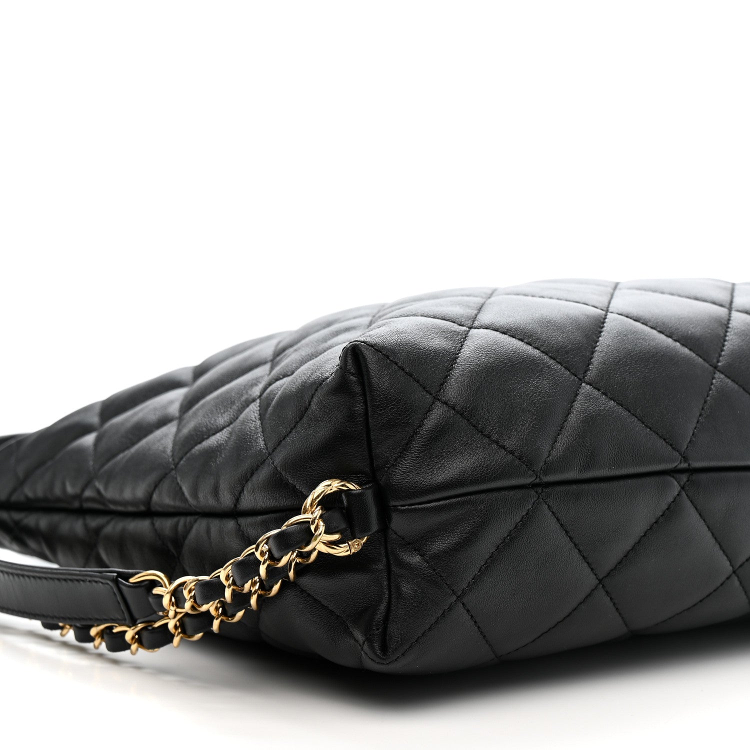 Chanel Lambskin Quilted Maxi Hobo Black