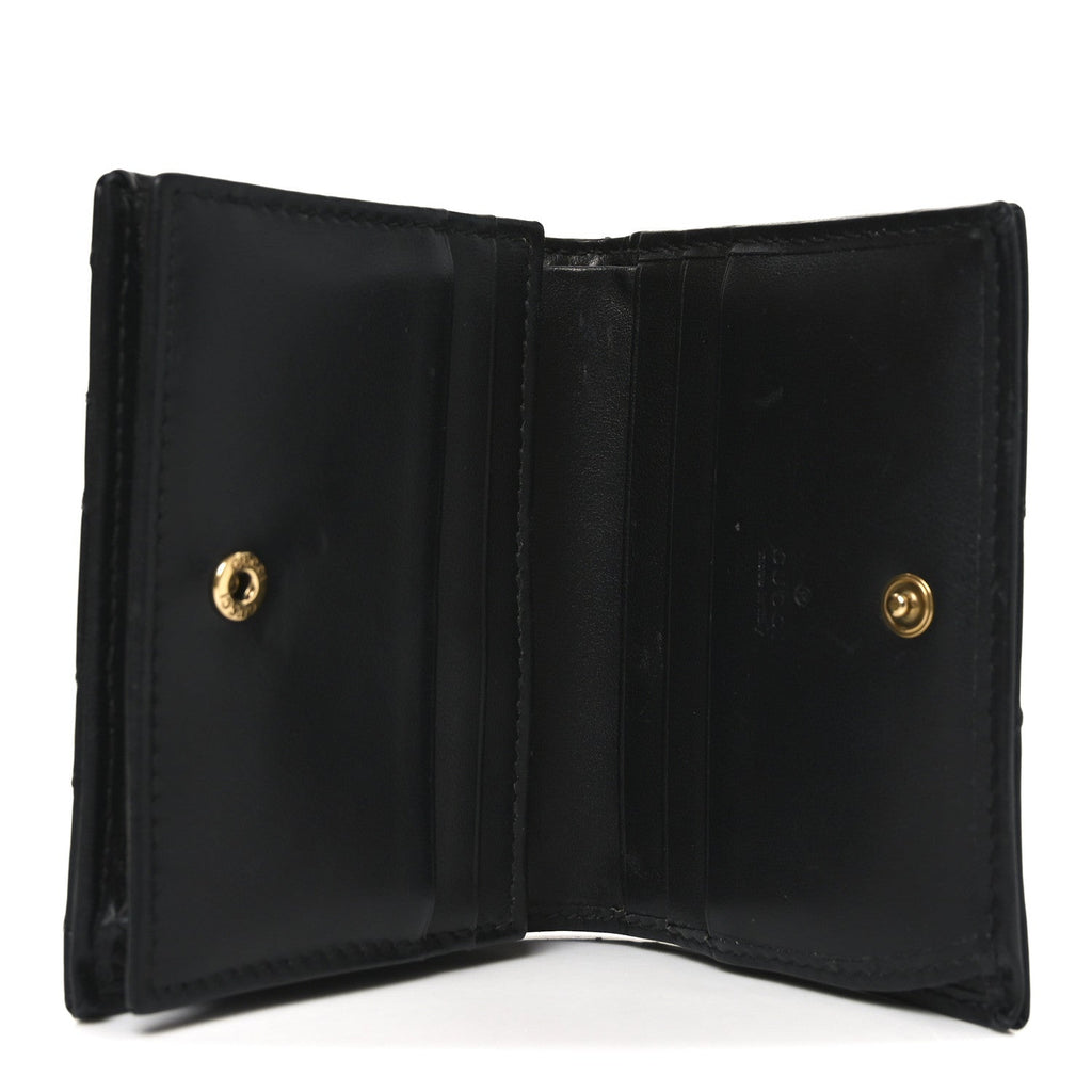 Gucci Calfskin Matelasse GG Marmont Card Case Wallet Black
