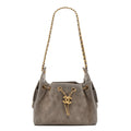 Chanel Suede Quilted Mini Chanel 25 Handbag Dark Grey