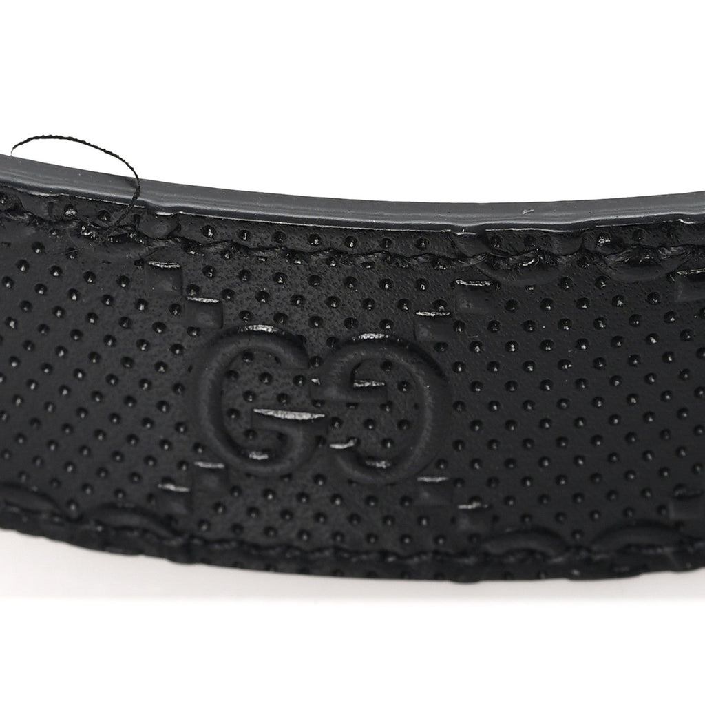Gucci Calfskin GG Tennis Embossed Double G 40mm Belt 80 32 Black