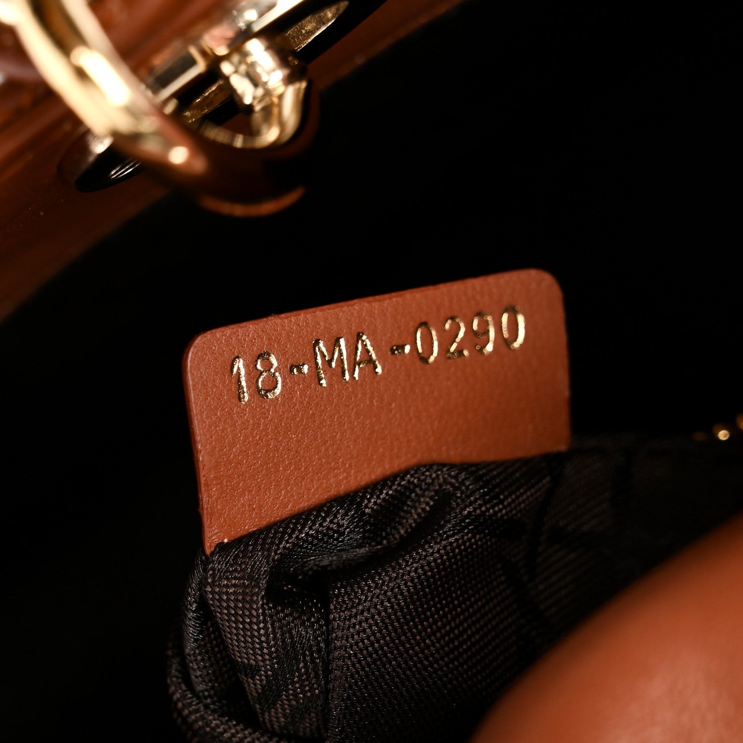 Christian Dior Calfskin Cannage Small My ABCDior Lady Dior Tan