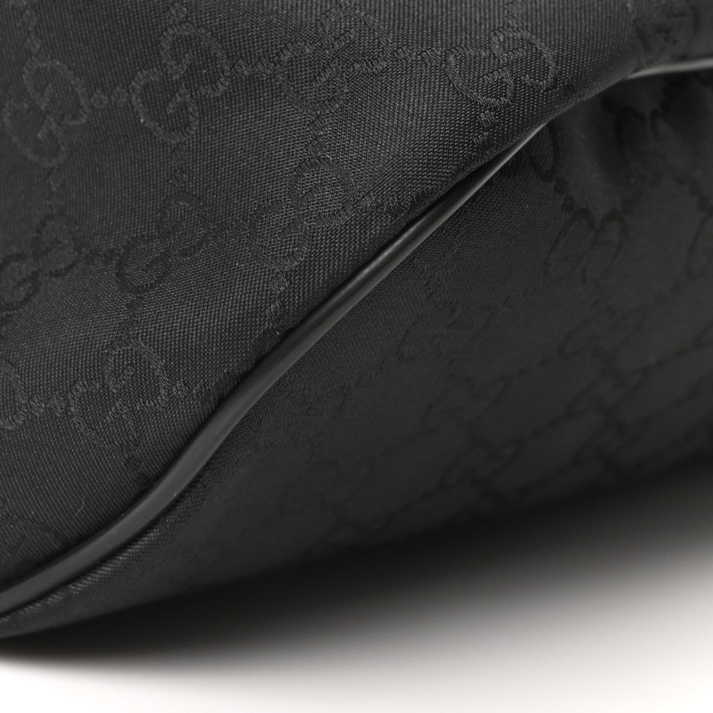 Gucci Nylon Monogram Fanny Pack Belt Bag Black