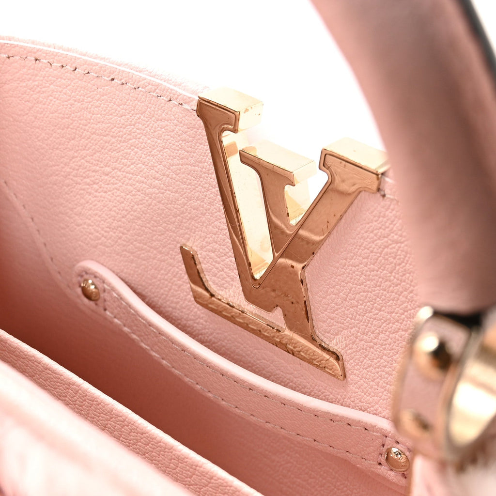 Louis Vuitton Mink Calfskin Goatskin Capucines Mini Rosewater Pink