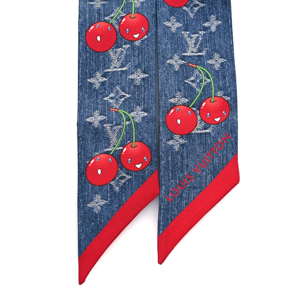 Louis Vuitton LV X TM Silk Monogram Cerises Bandeau Denim Blue