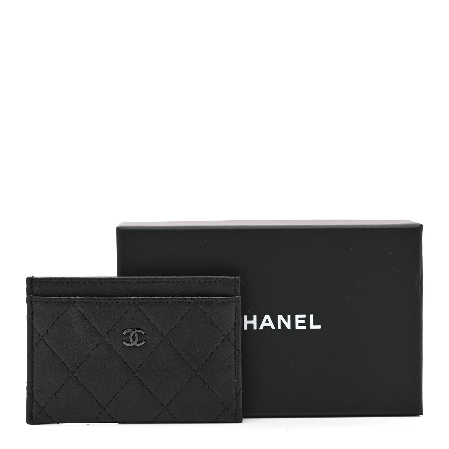 Calfskin Quilted Card Holder So Black