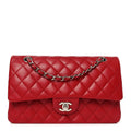 Chanel Lambskin Quilted Medium Double Flap Red