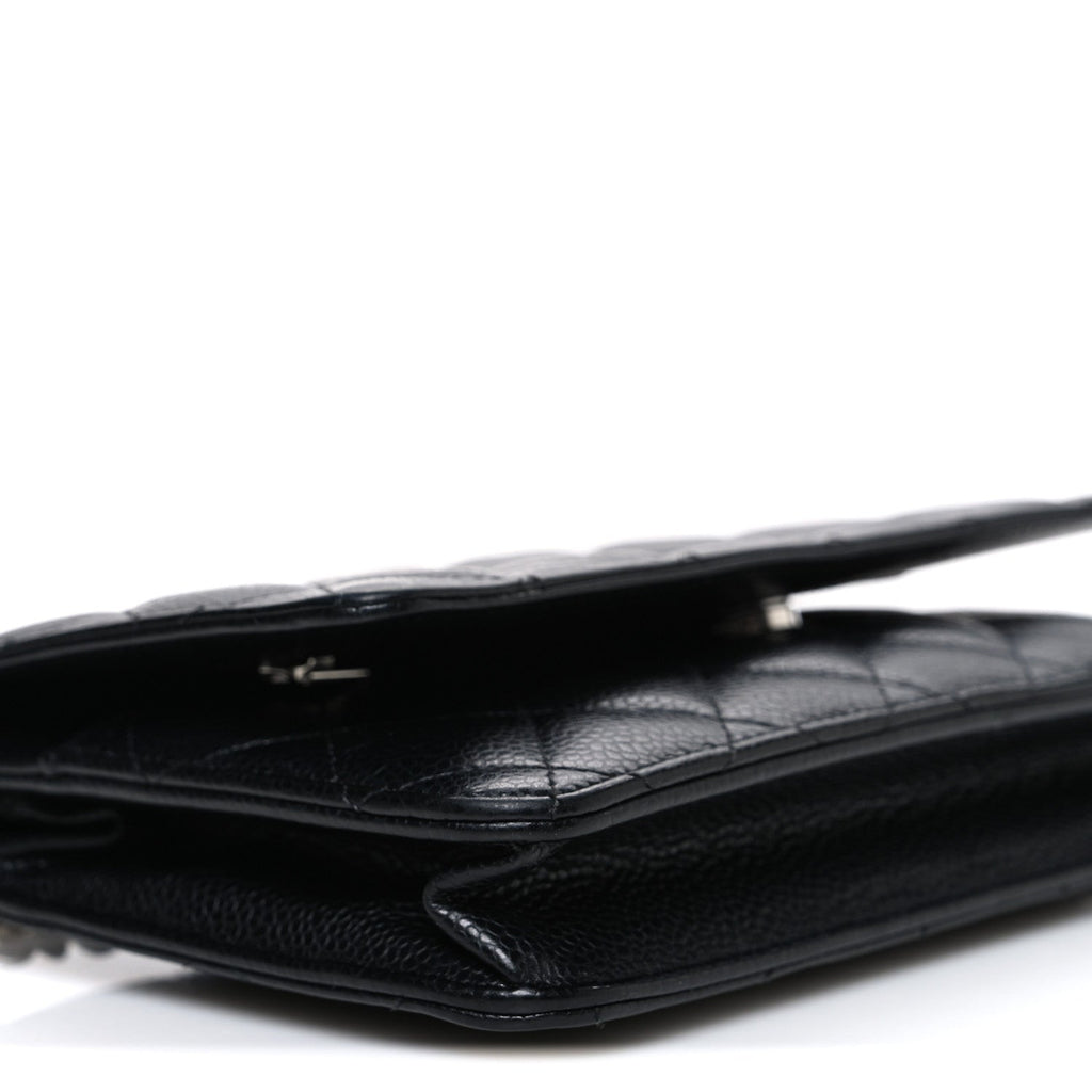 Chanel Caviar Quilted Wallet on Chain WOC Black