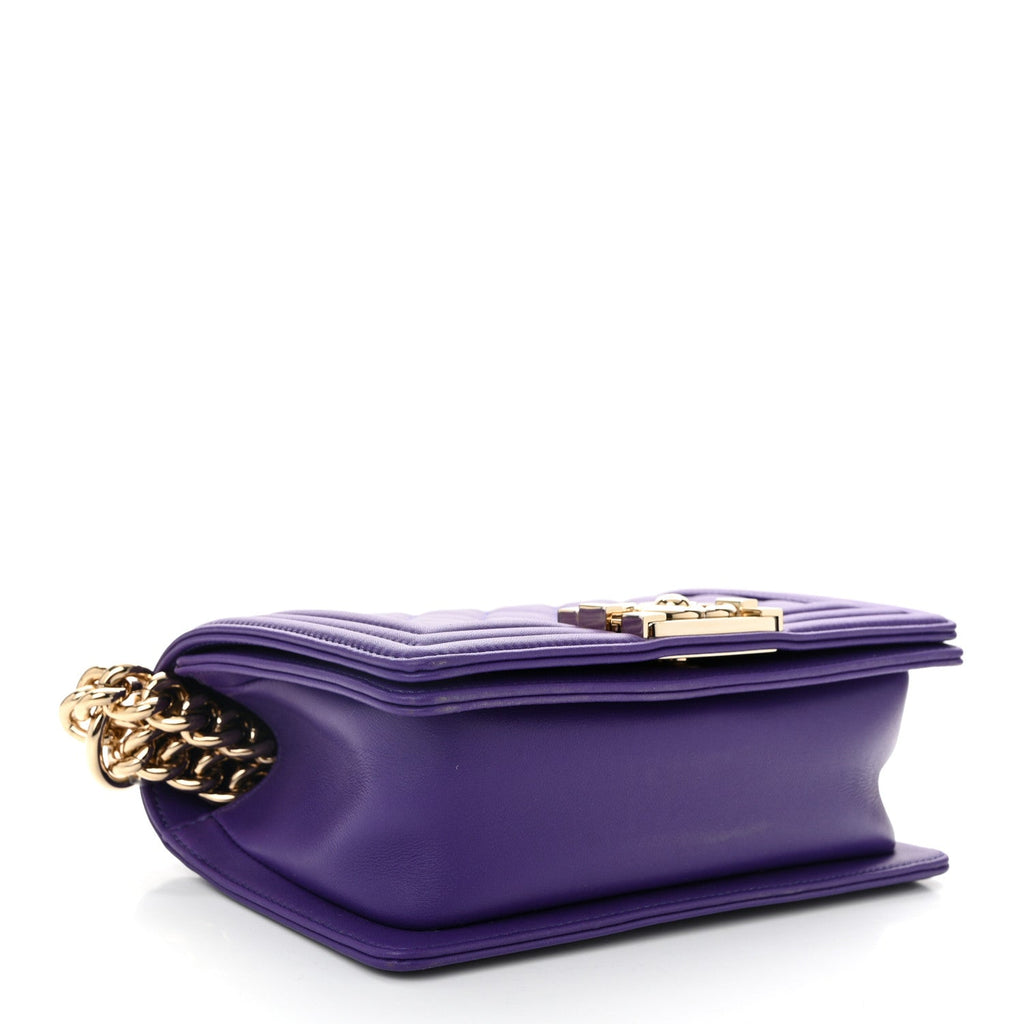 Chanel Calfskin Quilted Small Boy Flap Purple
