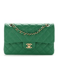 Chanel Caviar Quilted Small Double Flap Green
