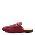Gucci New Canvas GG Monogram Malaga Kid Womens Princetown Slippers 40 Rosso Ancora