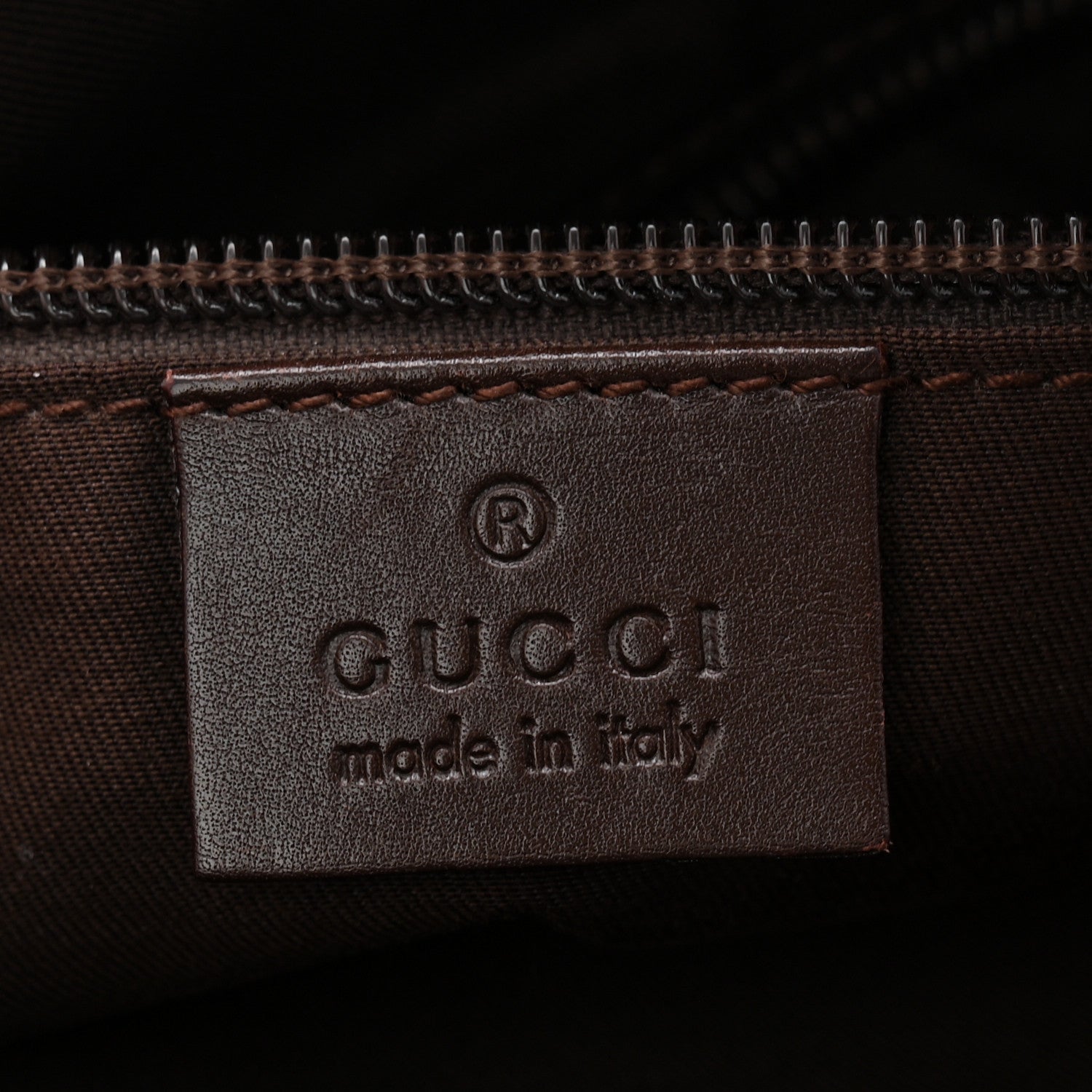 Gucci Monogram Calfskin Perforated Medium Flat Messenger Bag Dark Brown