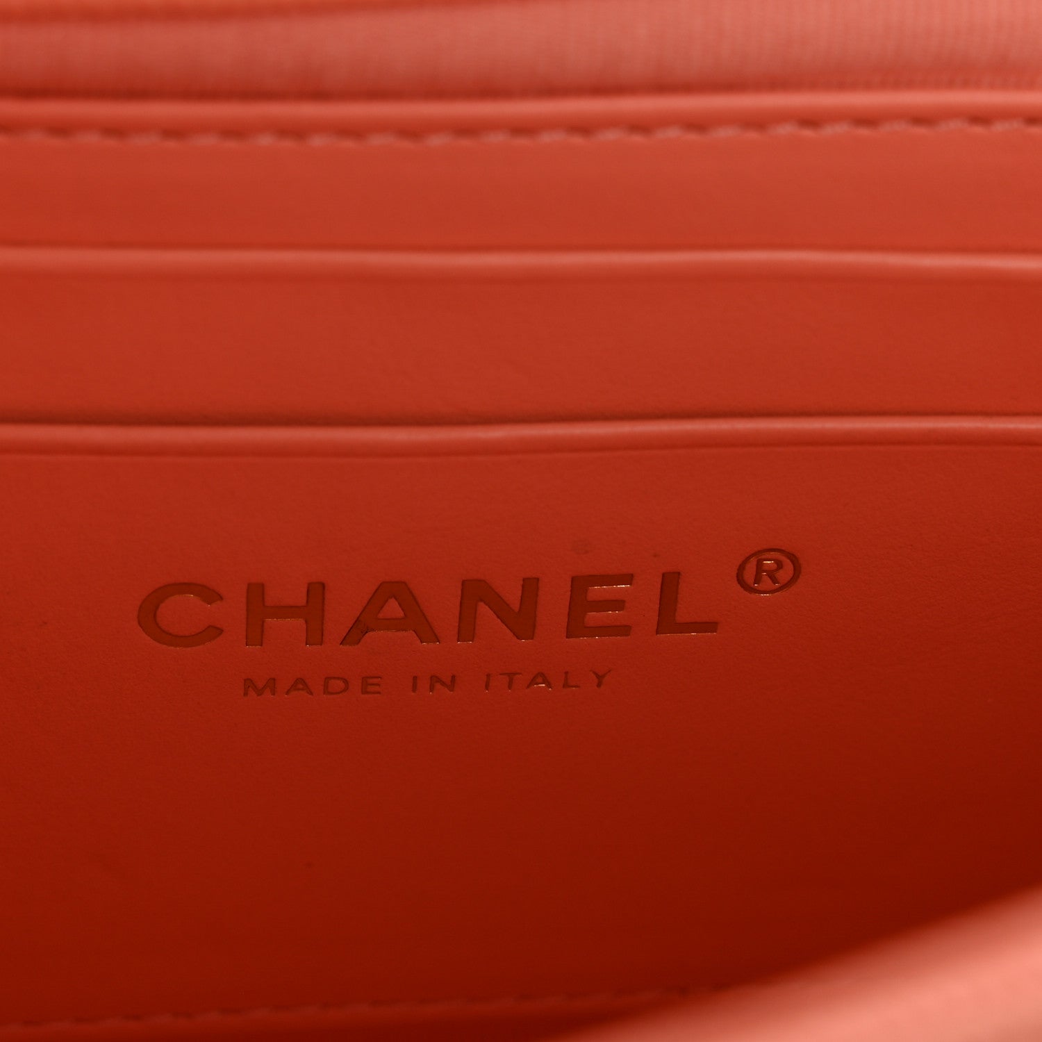 Chanel Caviar Quilted Handy Box Vanity Case Orange
