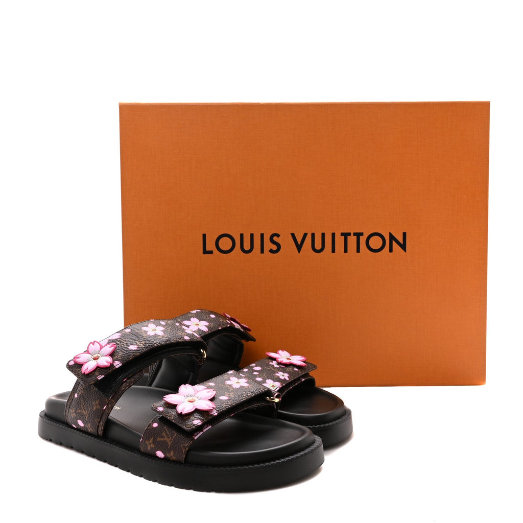Louis Vuitton LV X TM Monogram LV Sunset Flat Comfort Mule 35 Sakura Brown