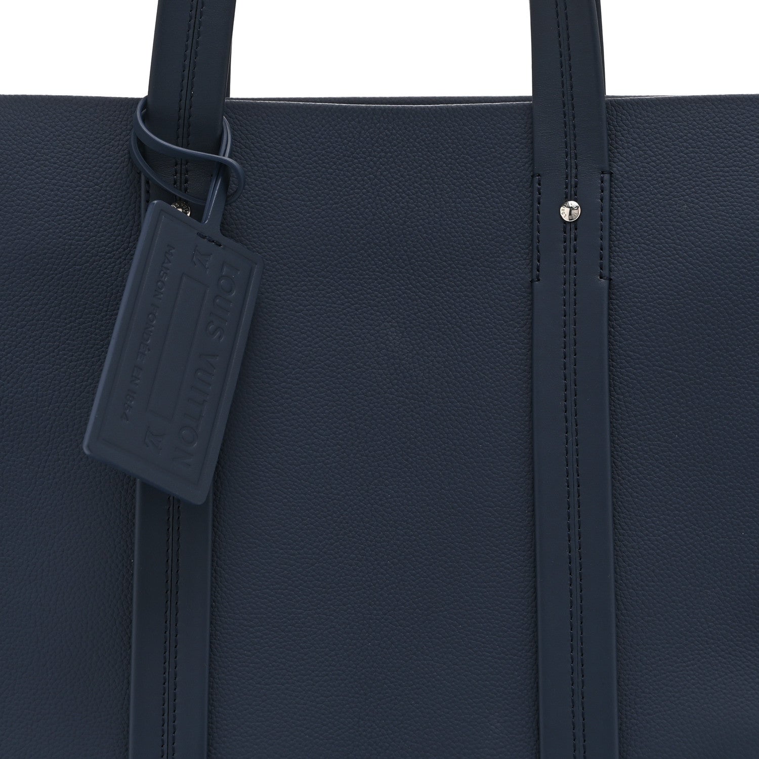 Louis Vuitton Grained Calfskin LV Aerogram Tote Navy