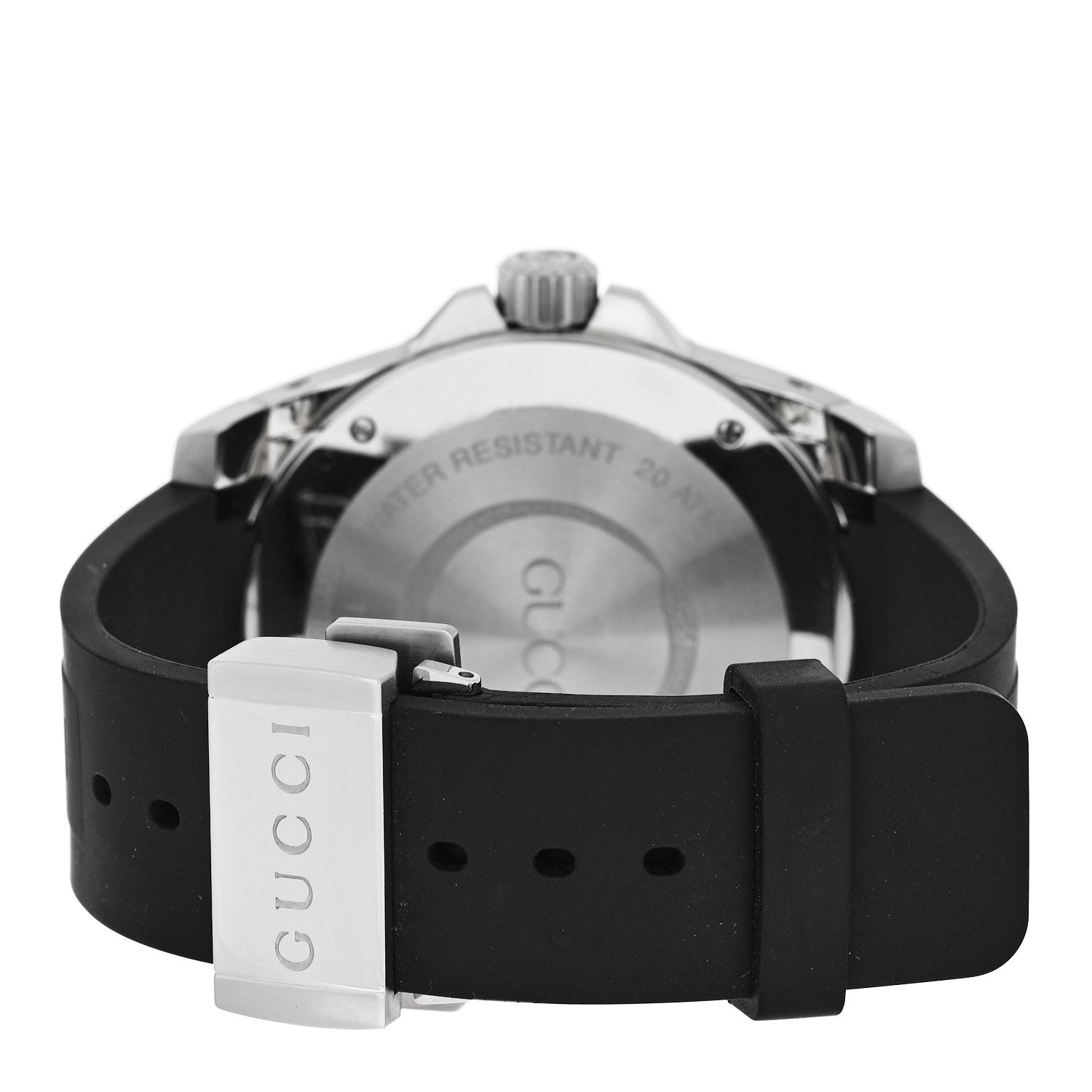 Gucci Stainless Steel Rubber 45mm Dive Quartz Watch Black
