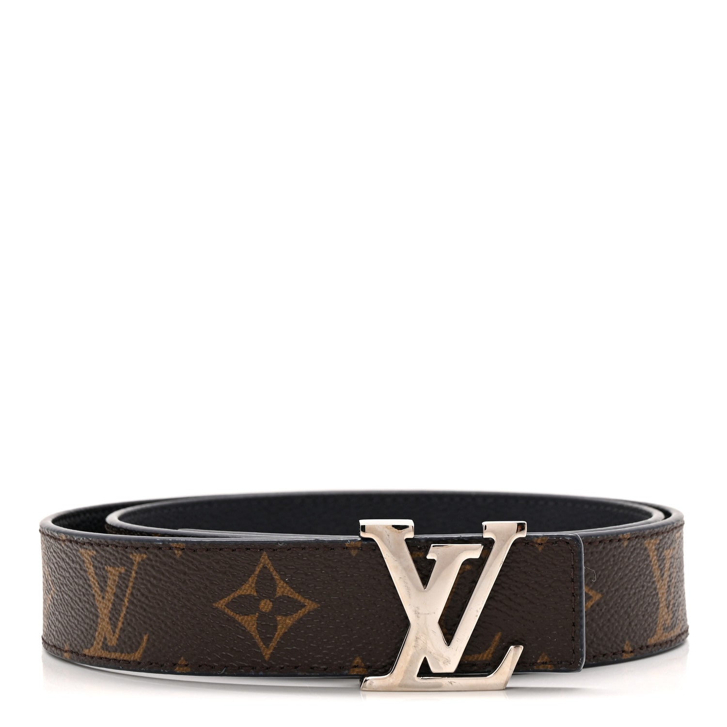 Louis Vuitton Calfskin Monogram 30mm LV Initiales Reversible Belt 80 32 Marine