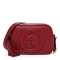 Gucci Sakai Be Green Calfskin Diagonal Stitched Small Blondie Shoulder Bag Rosso