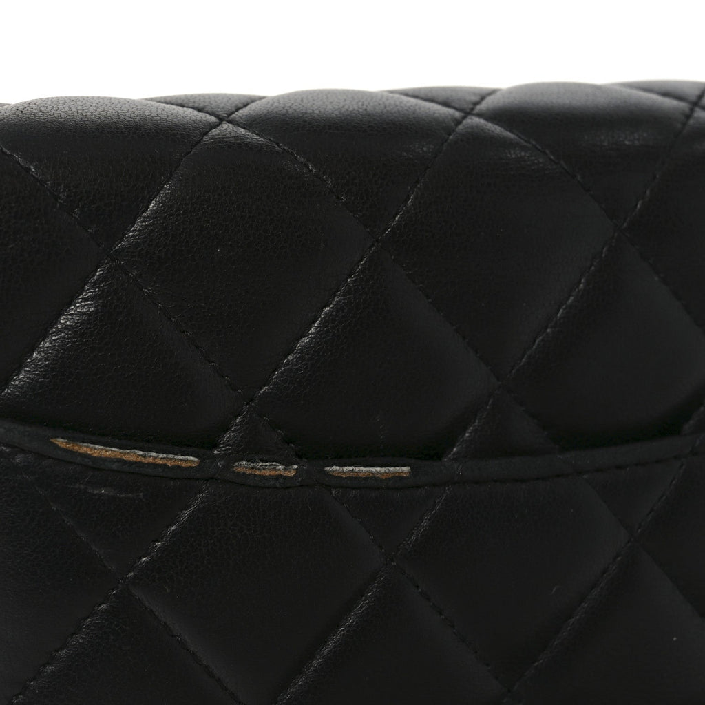 Chanel Lambskin Quilted Wallet On Chain WOC Black