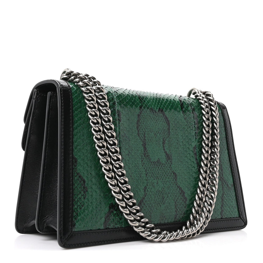 Gucci Snakeskin Enamel Small Dionysus Shoulder Bag Green