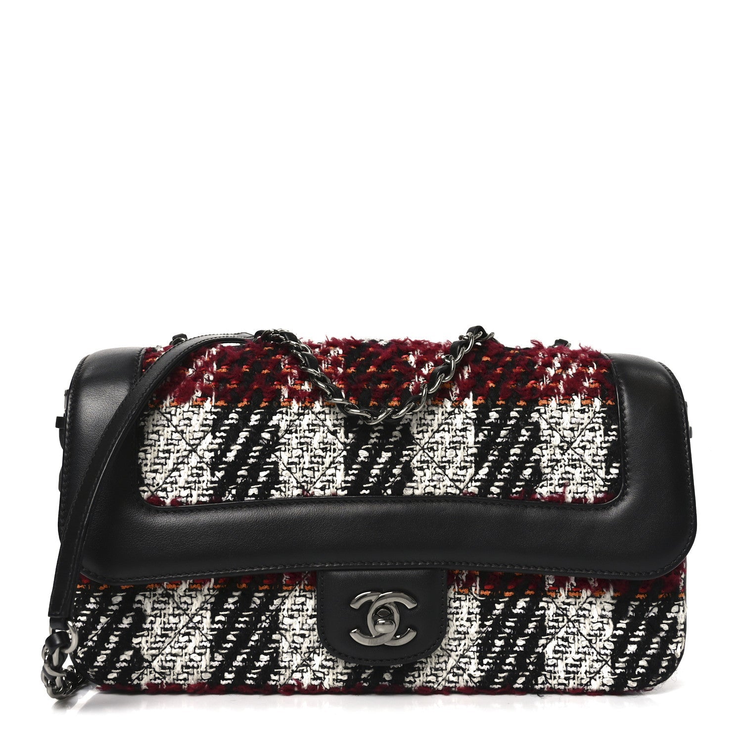 Chanel Tweed Quilted Calfskin Coco Corset Flap Multicolor