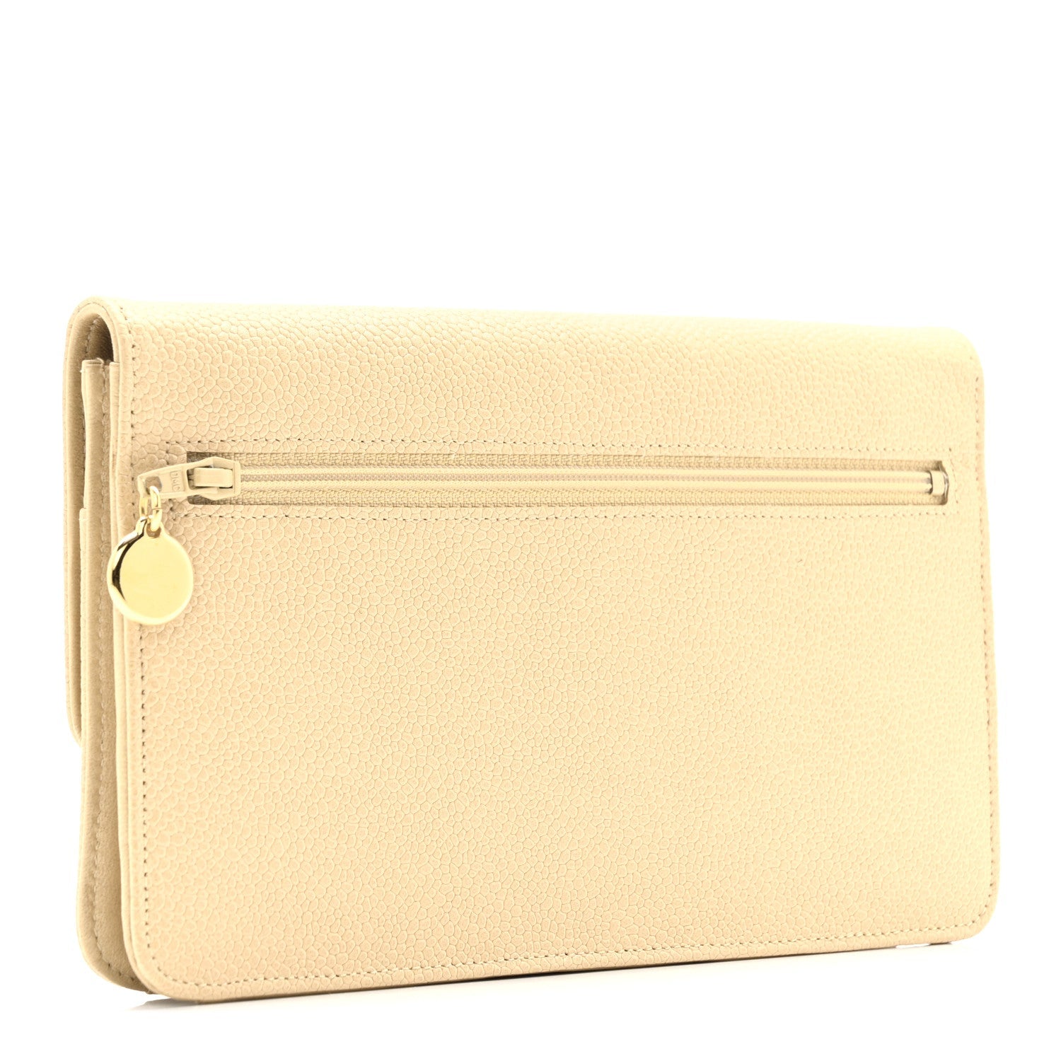 Caviar CC Timeless Flap Wallet Beige