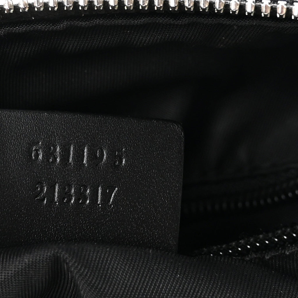 Gucci Techno Canvas Selleria Calfskin Web Small Flat Messenger Bag Black