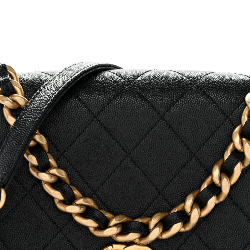 Chanel Caviar Quilted Small Fashion Therapy Flap Bag Black