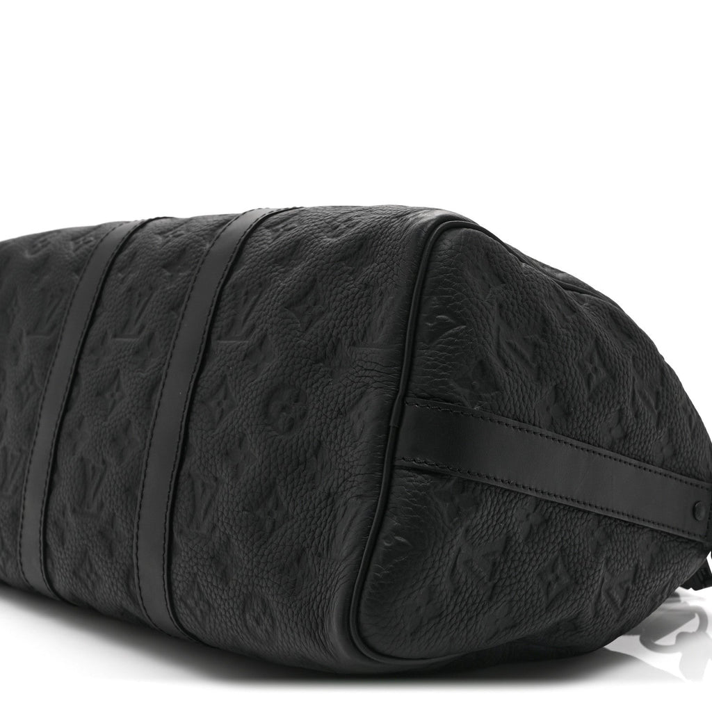 Louis Vuitton Monogram Taurillon Keepall Bandouliere 35 Black