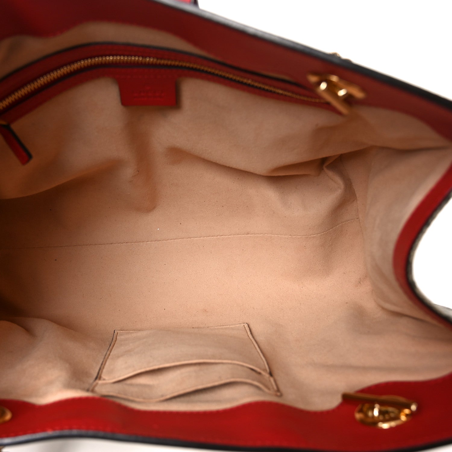 Gucci GG Supreme Monogram Medium Padlock Tote Hibiscus Red
